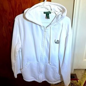 Ralph Lauren white hoodie green label